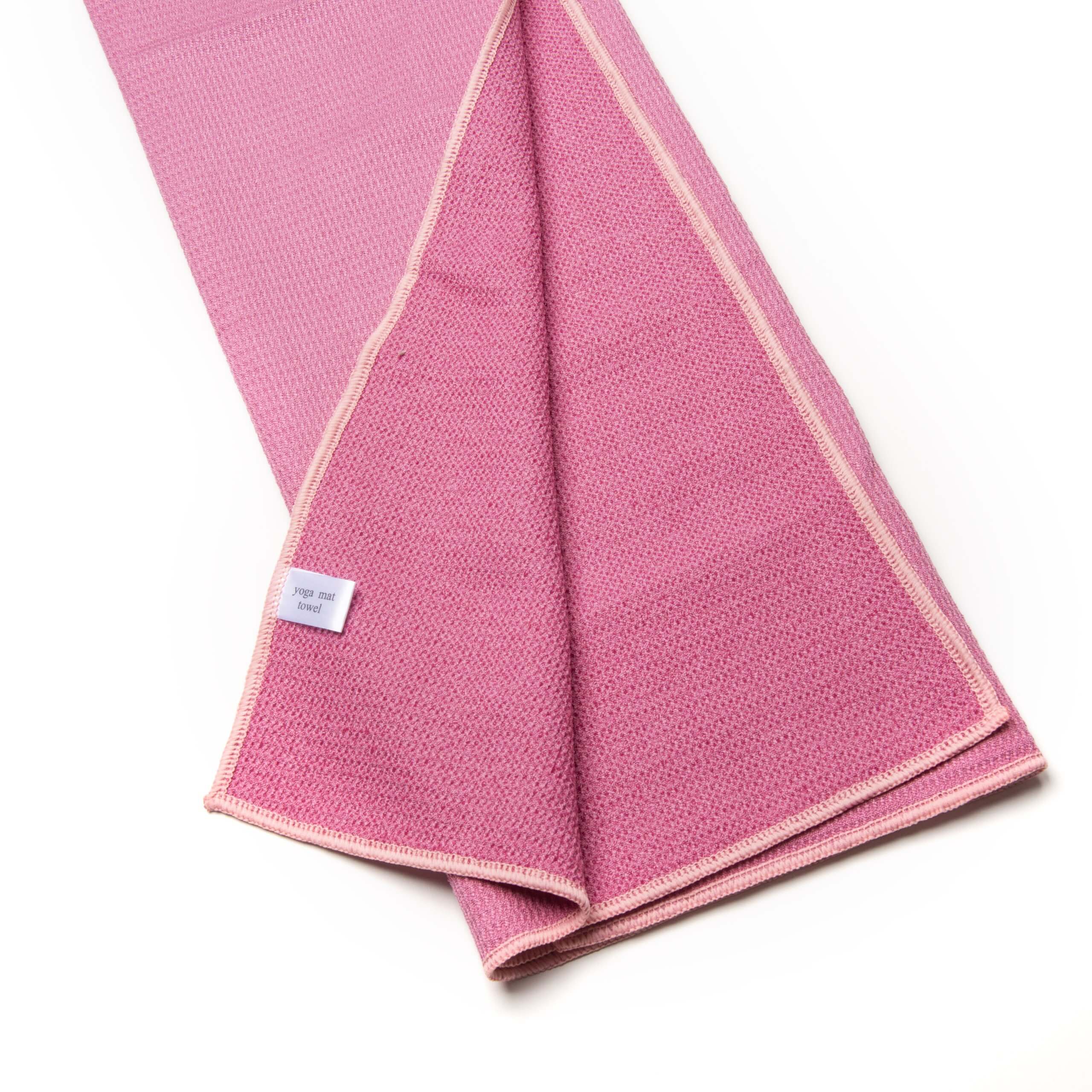 Yoga handdoek elegant pink gevouwen