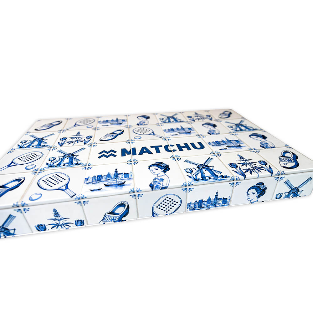 Caixa exclusiva para raquetes de padel em azul de Delft